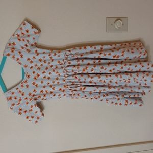Alice + Ames Short Sleeve Ballet Dress with Daisy Print